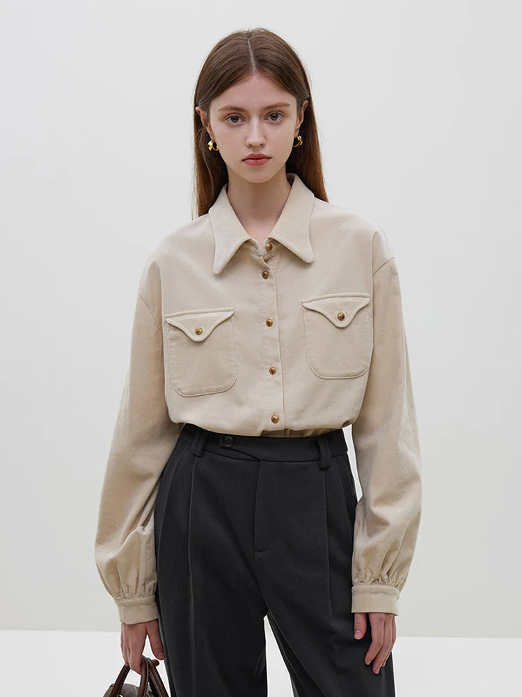 CHEMISE EN VELOURS A MANCHES LONGUES