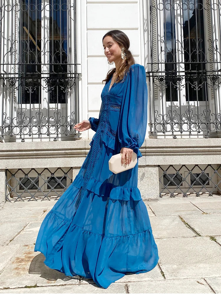 ROBE LONGUE BOHÈME À VOLANT