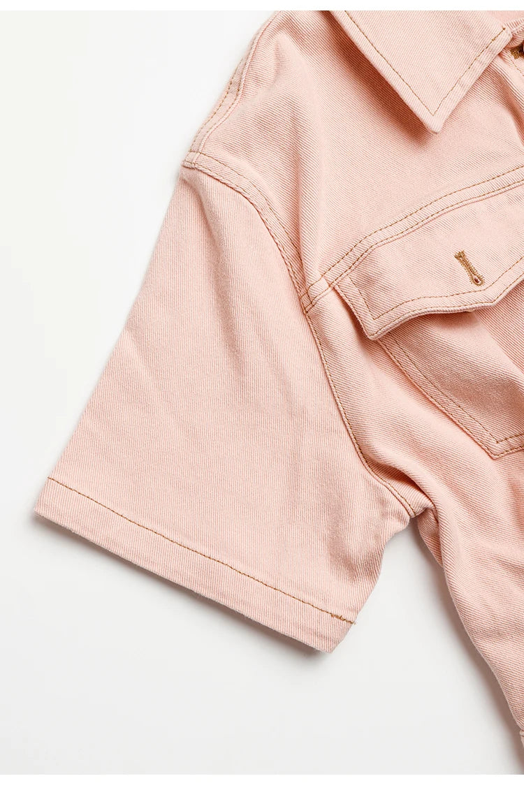 ROBE DÉCONTRACTÉE COURTE EN COTON BOUTONNÉE HAUTE QUALITÉ