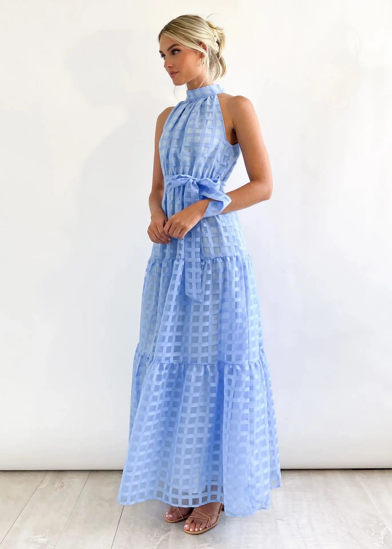 ROBE D'ÉTÉ BOHÈME MOTIF CARREAUX
