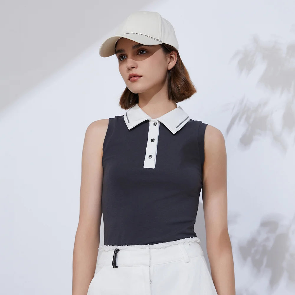 T-SHIRT BICOLORE COL POLO HAUTE QUALITÉ