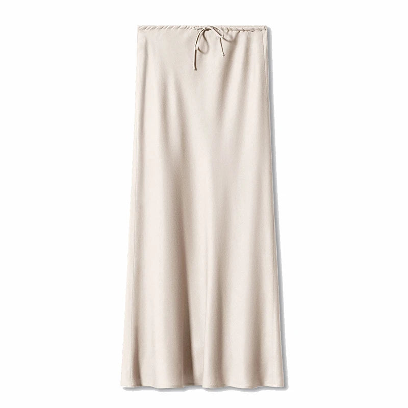 JUPE CLOCHE LONGUE EN SATIN