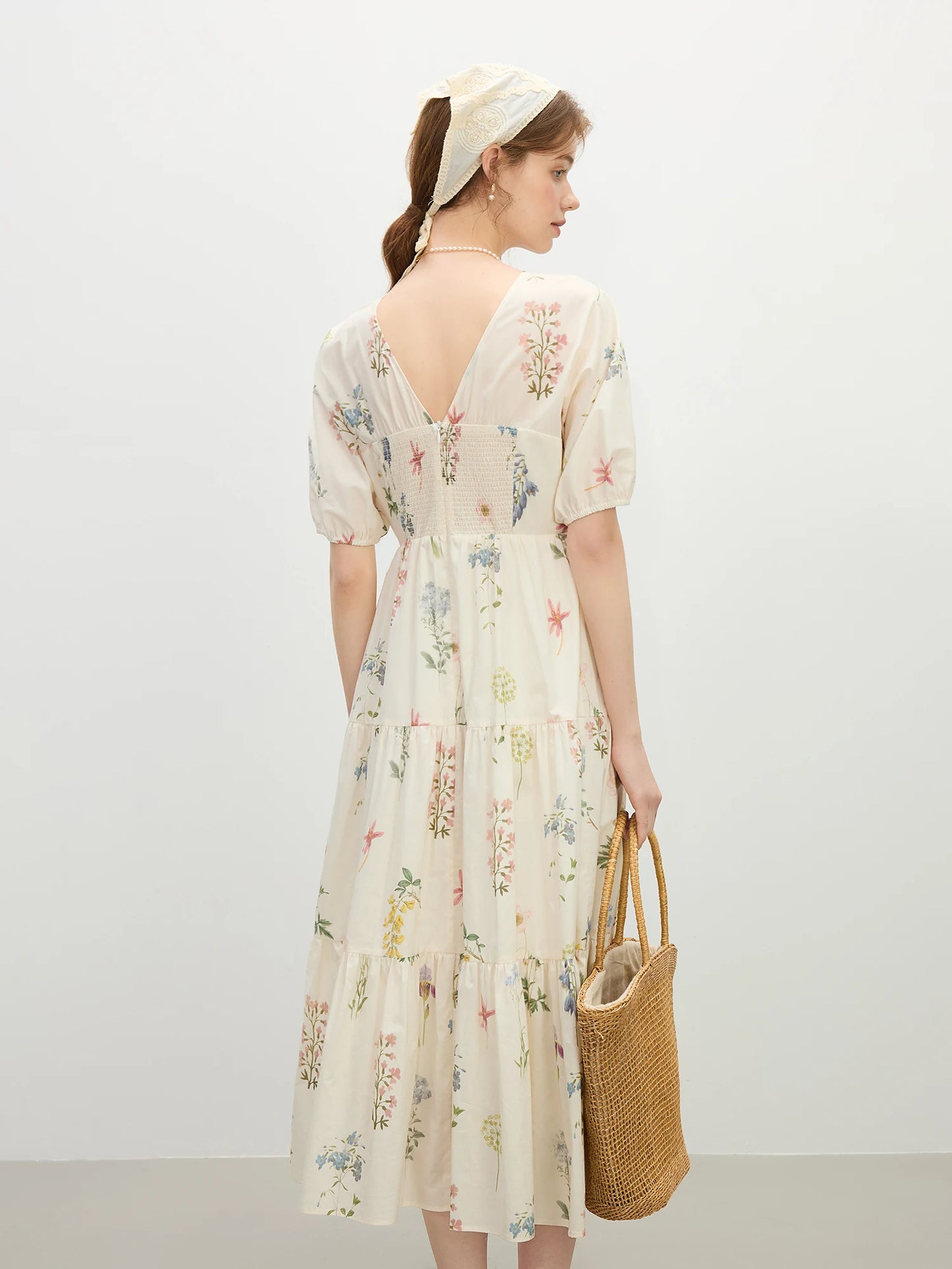 ROBE BOHEME FLORAL EN COTON