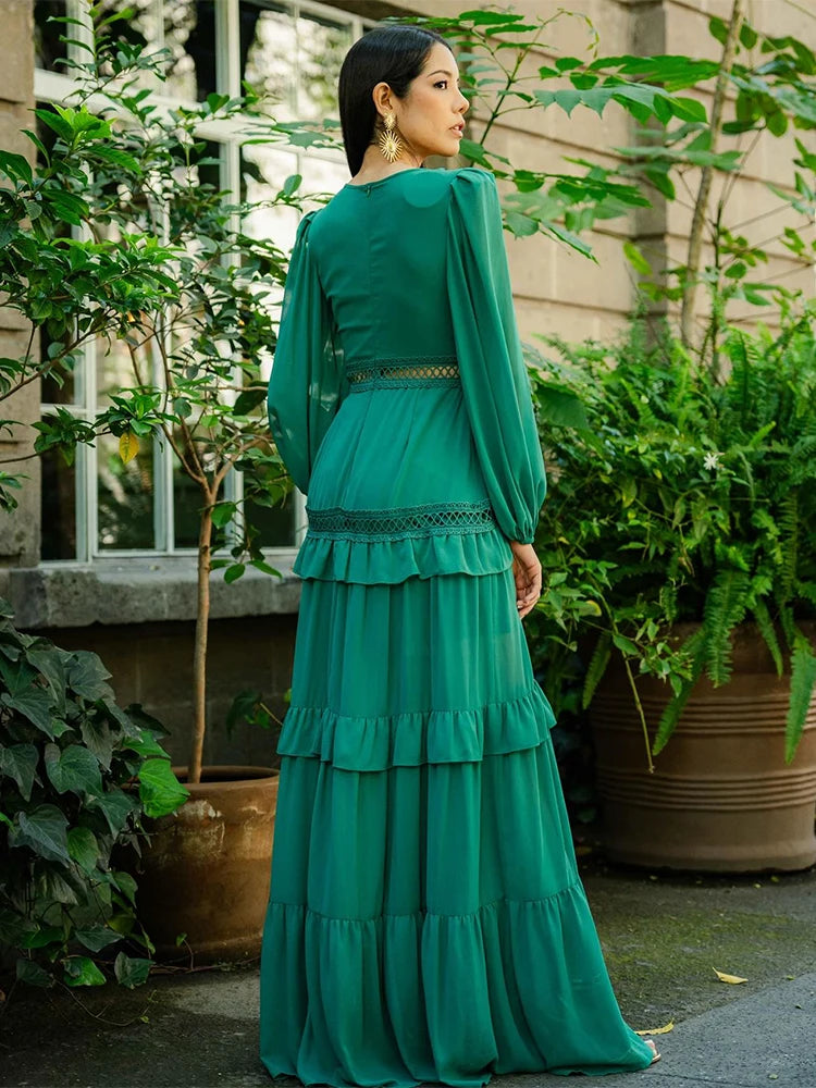 ROBE LONGUE BOHÈME À VOLANT