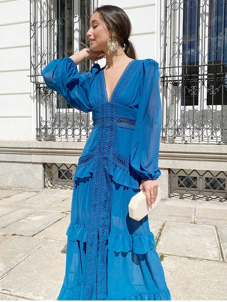 ROBE LONGUE BOHÈME À VOLANT