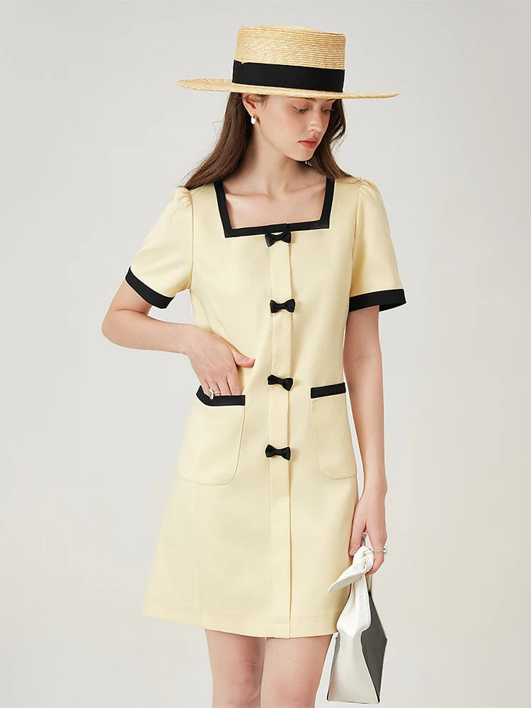 ROBE DÉCONTRACTÉE STYLE FRANÇAIS BICOLORE