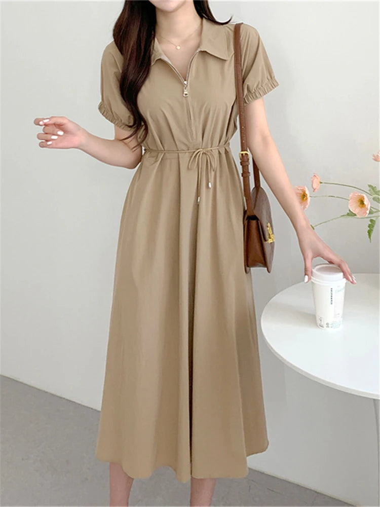 ROBE BOHÈME MI-LONGUE À LACET