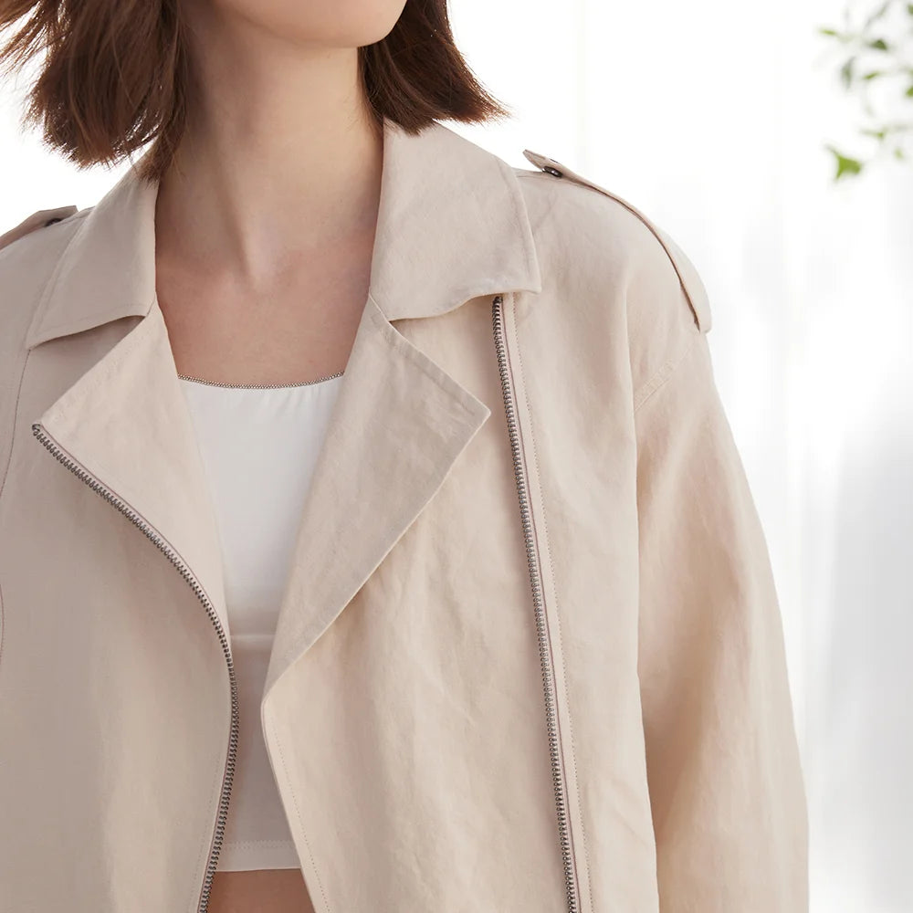 VESTE EN COTON&LIN MANCHES LONGUES