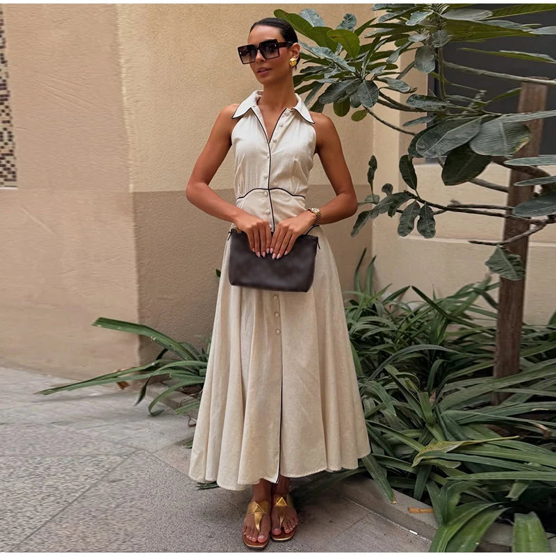 ROBE CHEMISE EN COTON&LIN