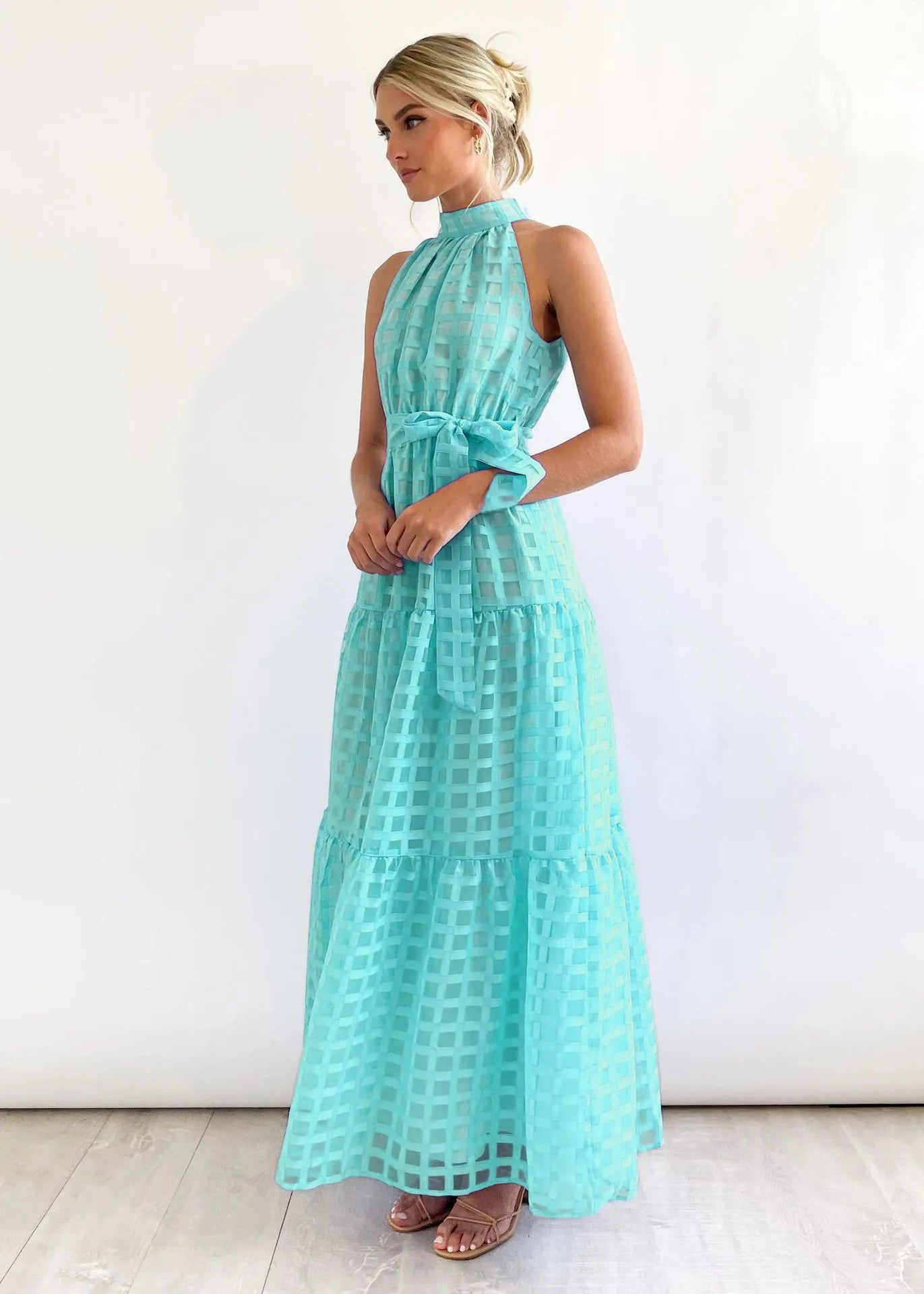 ROBE D'ÉTÉ BOHÈME MOTIF CARREAUX