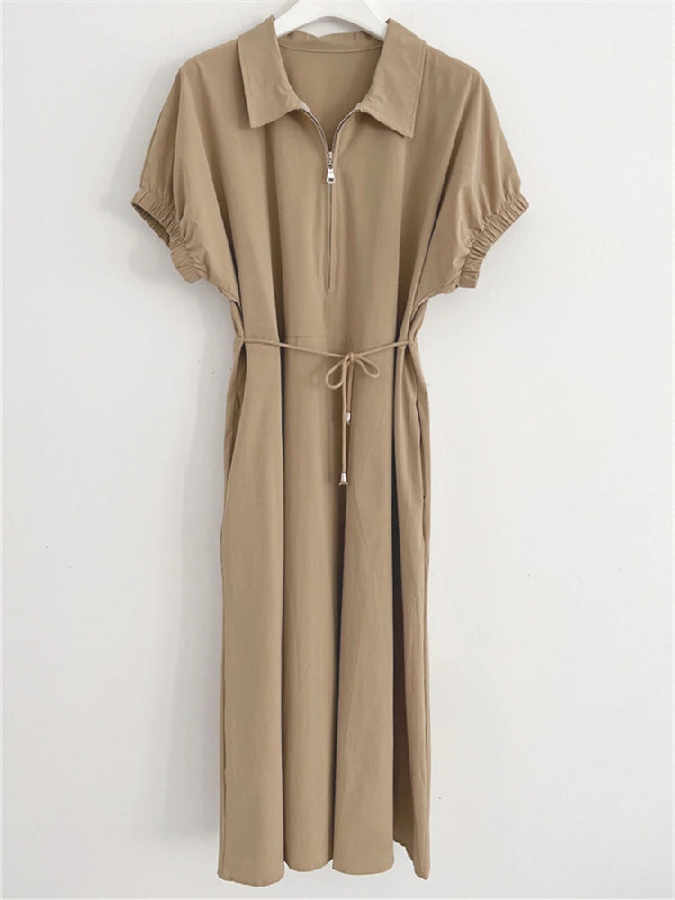 ROBE BOHÈME MI-LONGUE À LACET