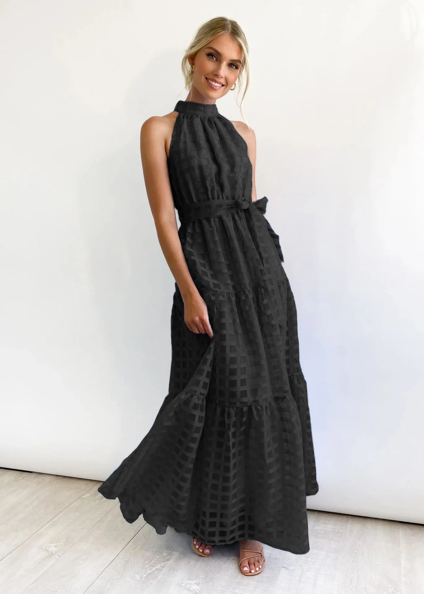 ROBE D'ÉTÉ BOHÈME MOTIF CARREAUX