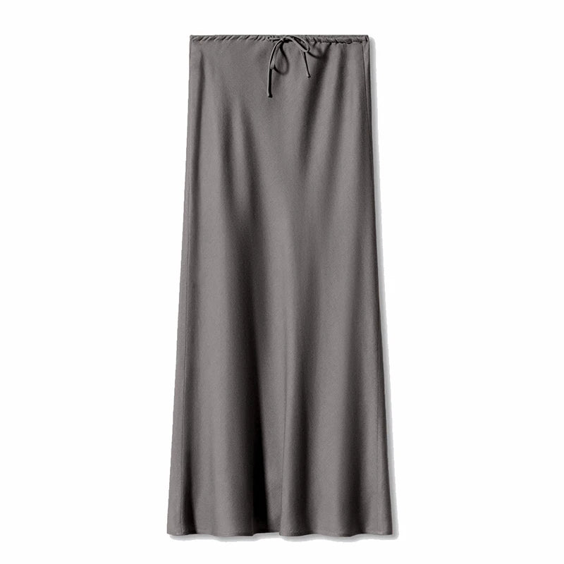 JUPE CLOCHE LONGUE EN SATIN