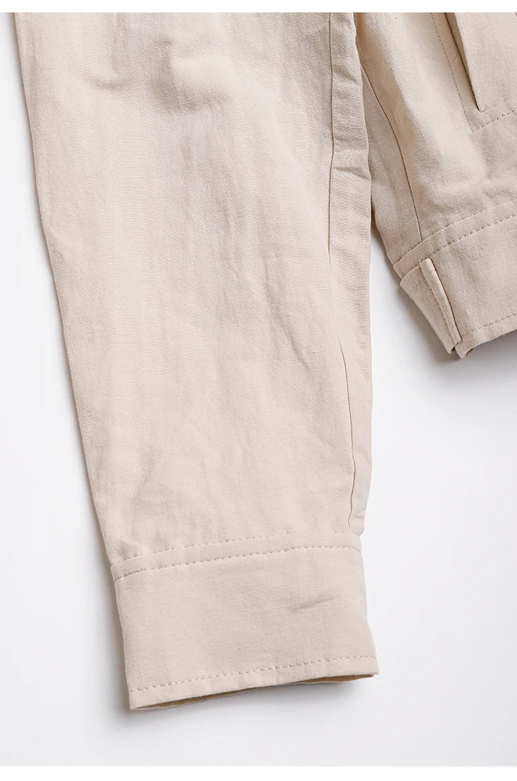 VESTE EN COTON&LIN MANCHES LONGUES