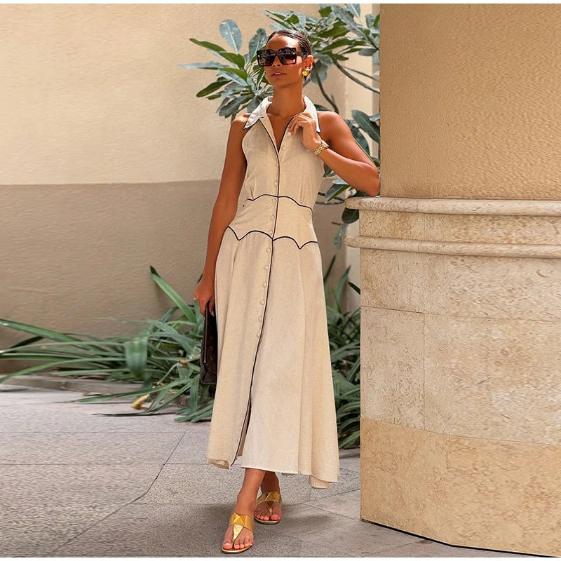 ROBE CHEMISE EN COTON&LIN