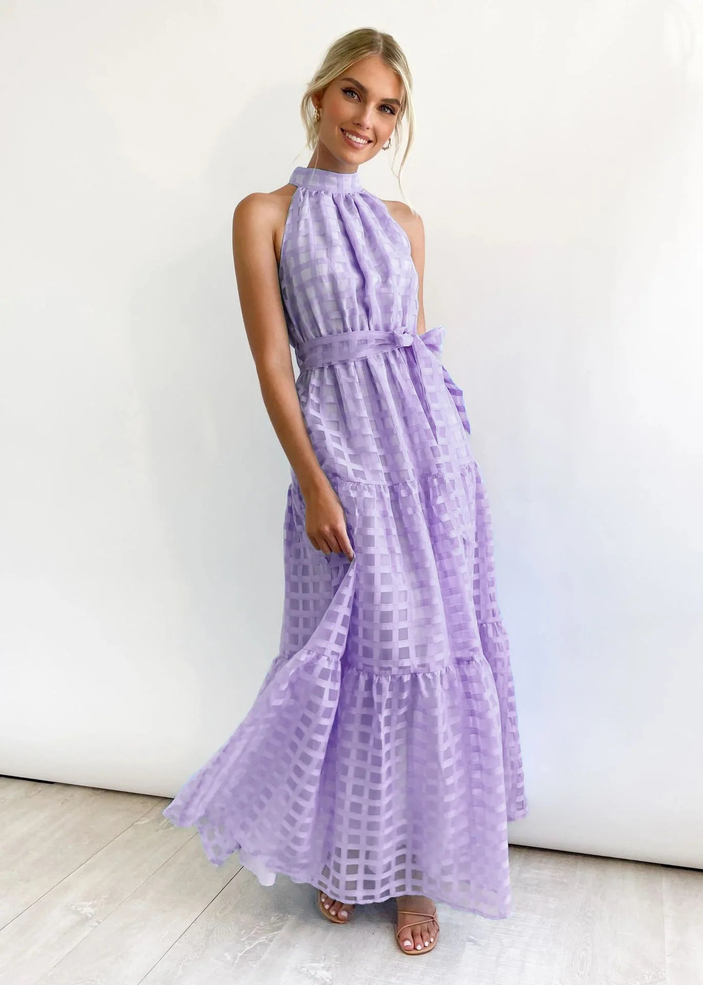ROBE D'ÉTÉ BOHÈME MOTIF CARREAUX