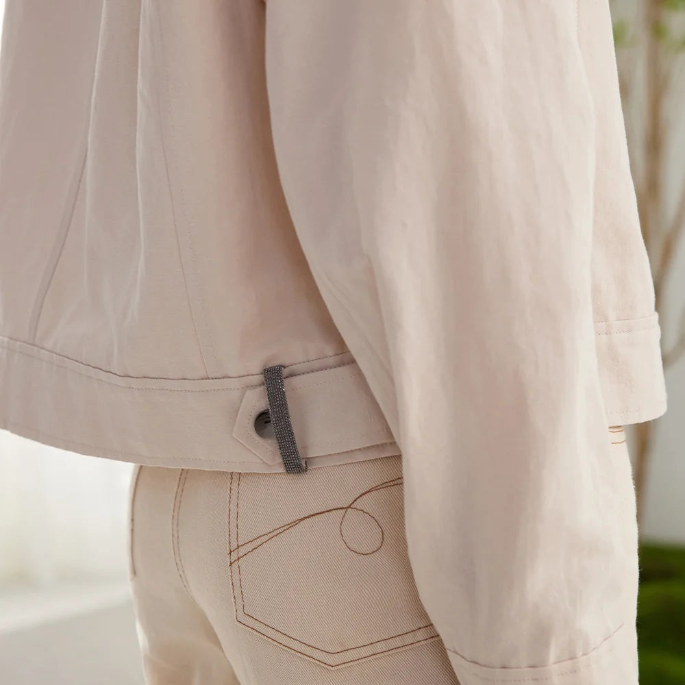 VESTE EN COTON&LIN MANCHES LONGUES