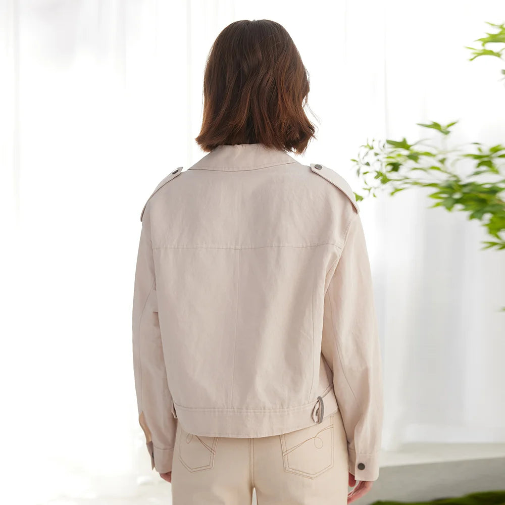 VESTE EN COTON&LIN MANCHES LONGUES