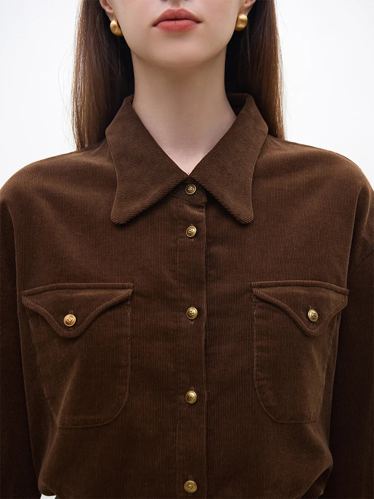 CHEMISE EN VELOURS A MANCHES LONGUES
