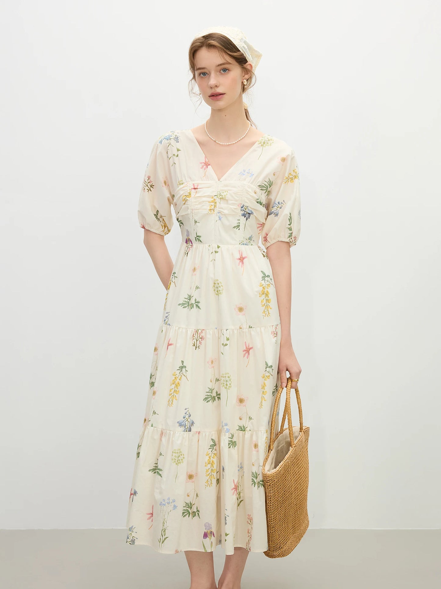ROBE BOHEME FLORAL EN COTON