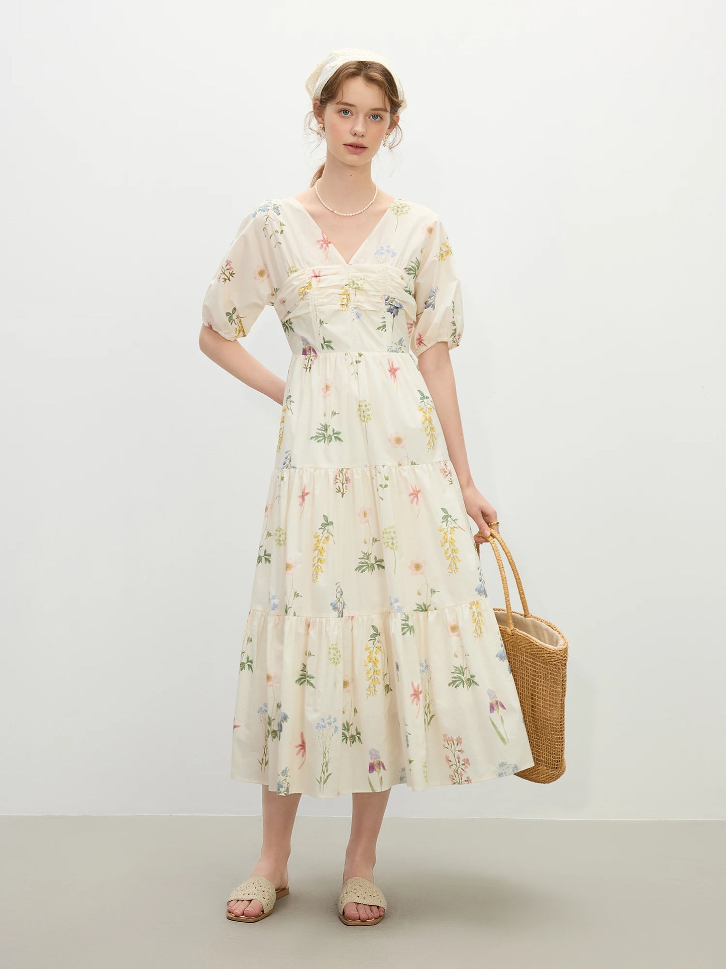 ROBE BOHEME FLORAL EN COTON