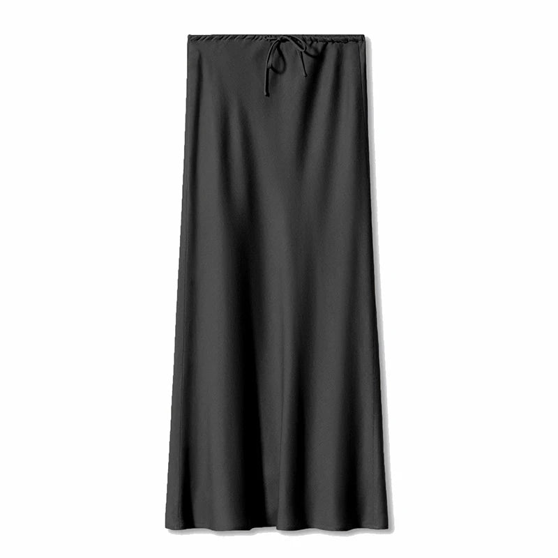 JUPE CLOCHE LONGUE EN SATIN