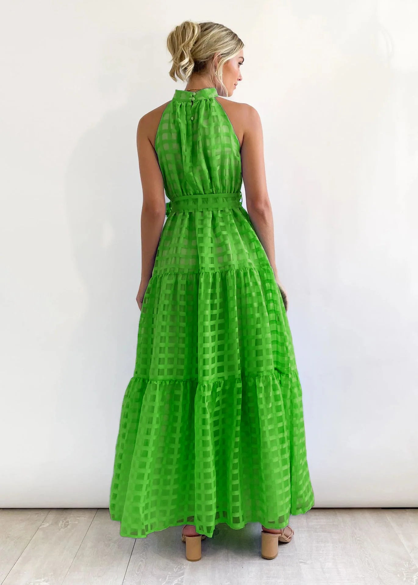 ROBE D'ÉTÉ BOHÈME MOTIF CARREAUX