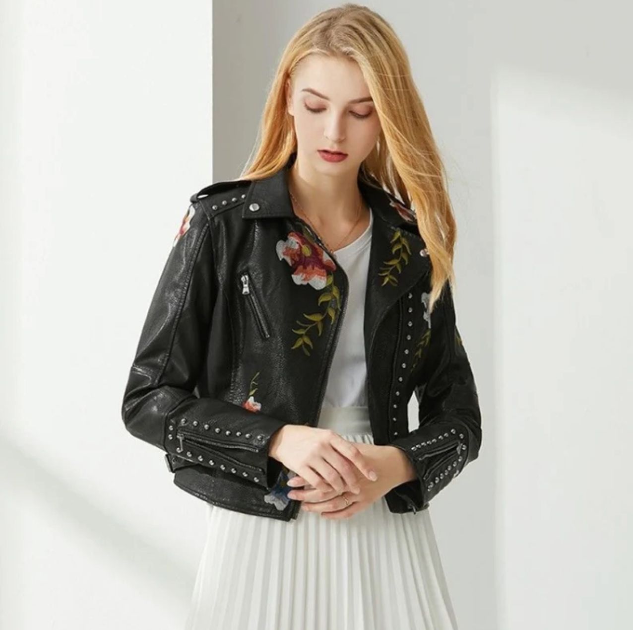 VESTE STYLE MOTARD BRODÉE
