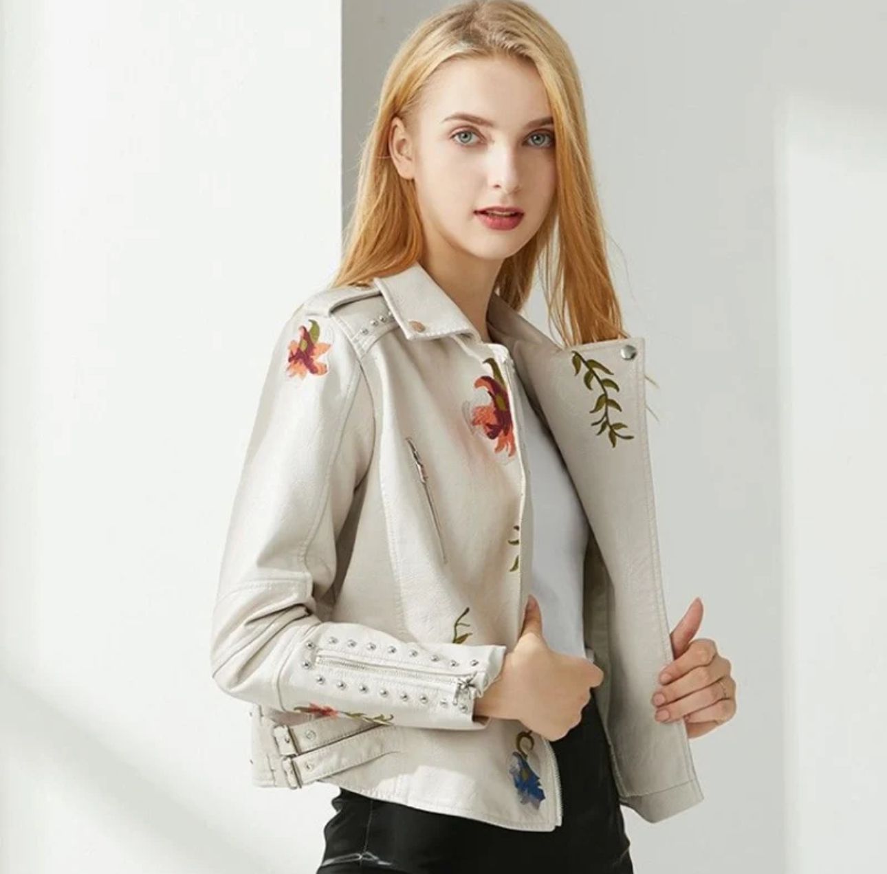 VESTE STYLE MOTARD BRODÉE