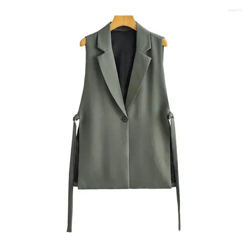 GILET DE COSTUME FENDU CEINTURE INTÉGRÉE