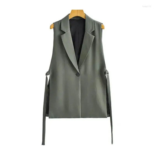 GILET DE COSTUME FENDU CEINTURE INTÉGRÉE
