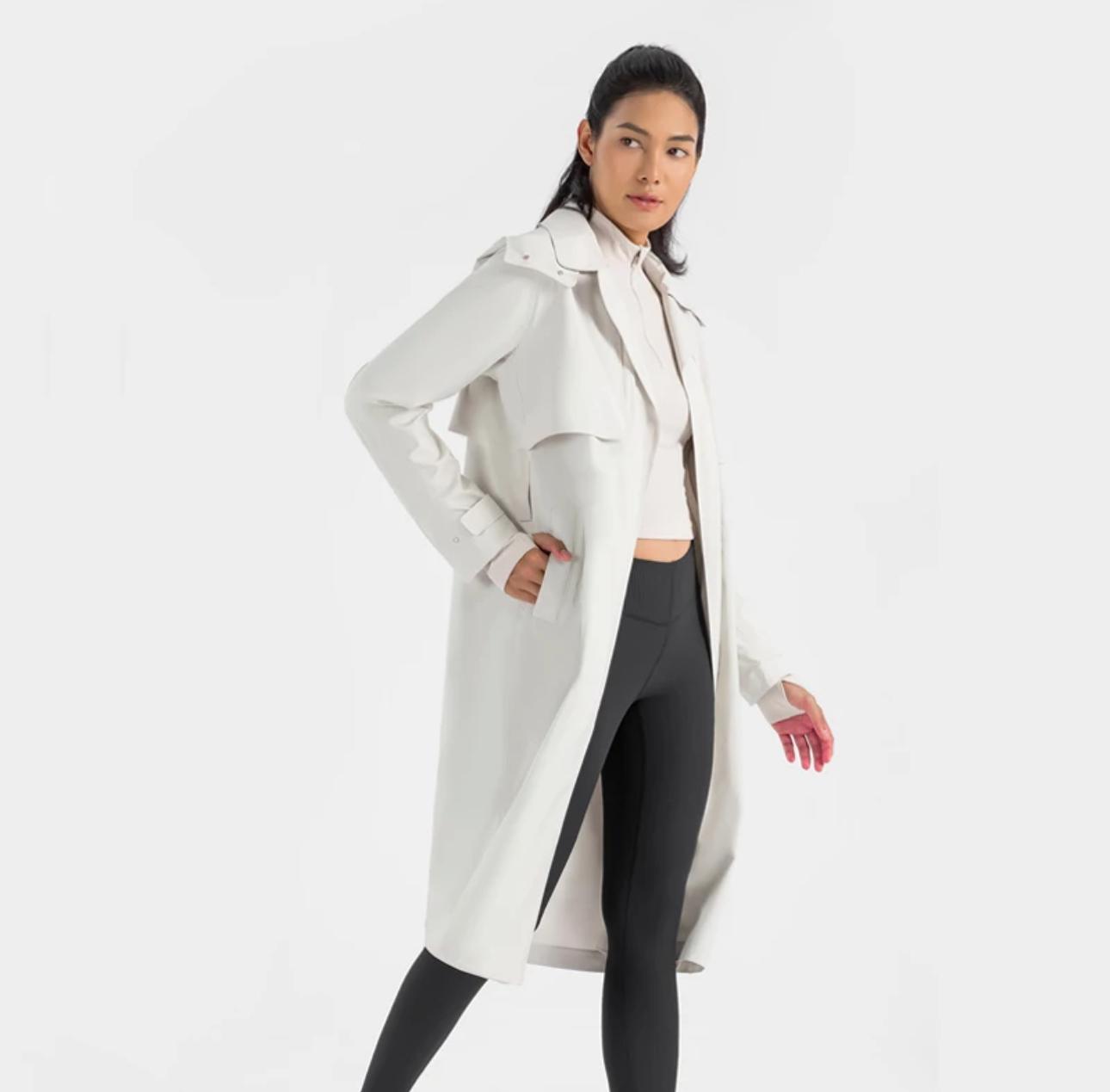 TRENCH LONG IMPERMÉABLE À CAPUCHE