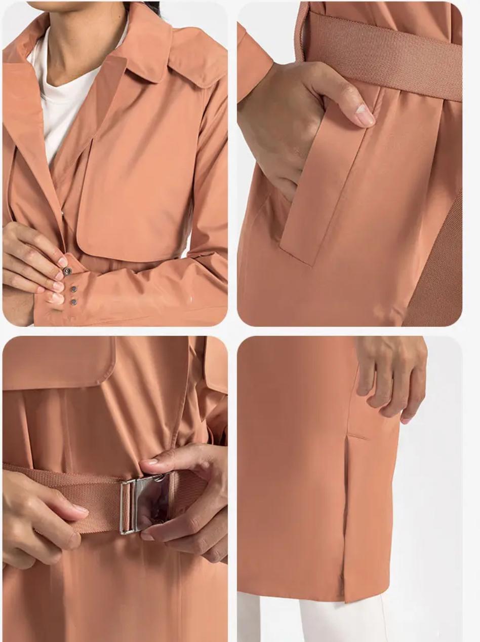 TRENCH LONG IMPERMÉABLE À CAPUCHE