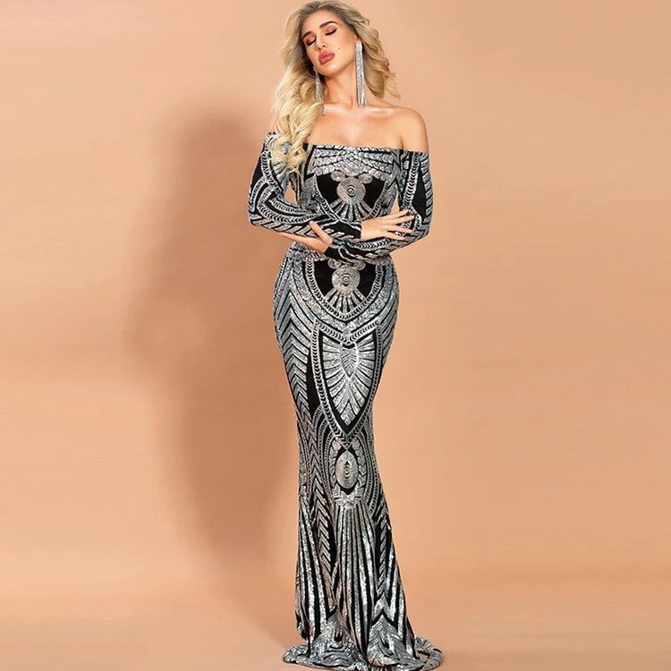 ROBE DE SOIRÉE SIRÈNE À SEQUINS