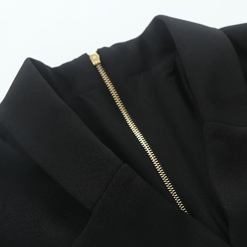 ROBE BLAZER NOIR BOUTONS DORÉS