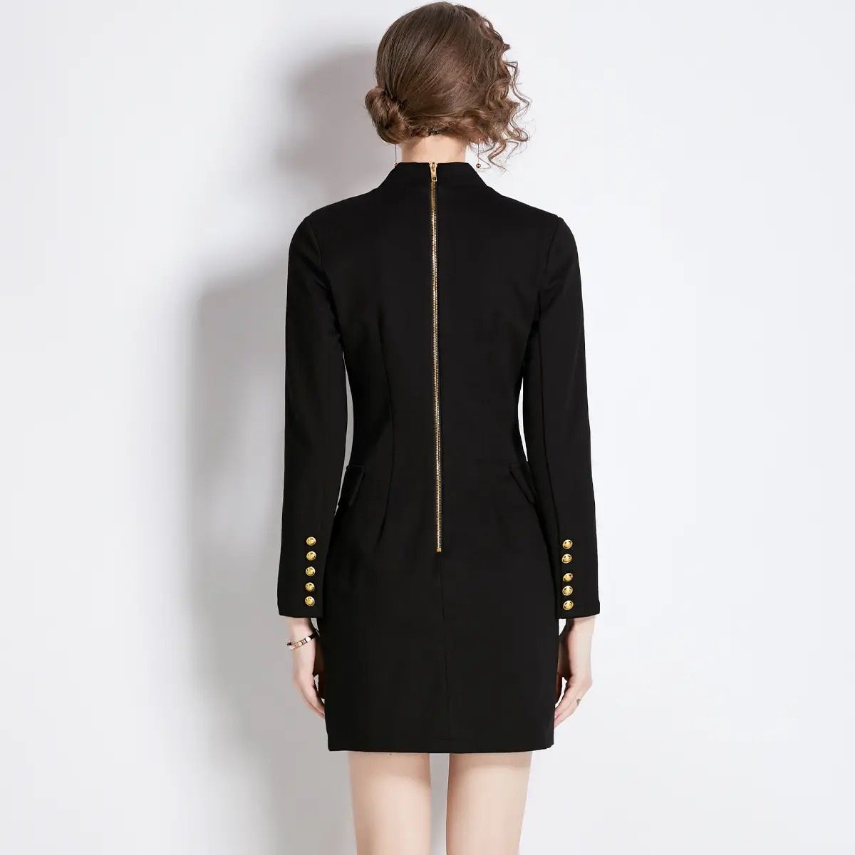 ROBE BLAZER NOIR BOUTONS DORÉS
