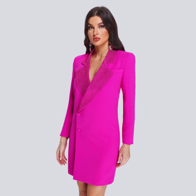 ROBE BLAZER CROISÉE À STRASS