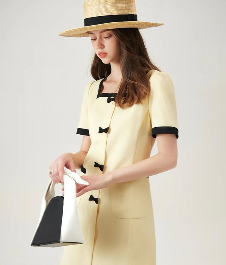 ROBE DÉCONTRACTÉE STYLE FRANÇAIS BICOLORE