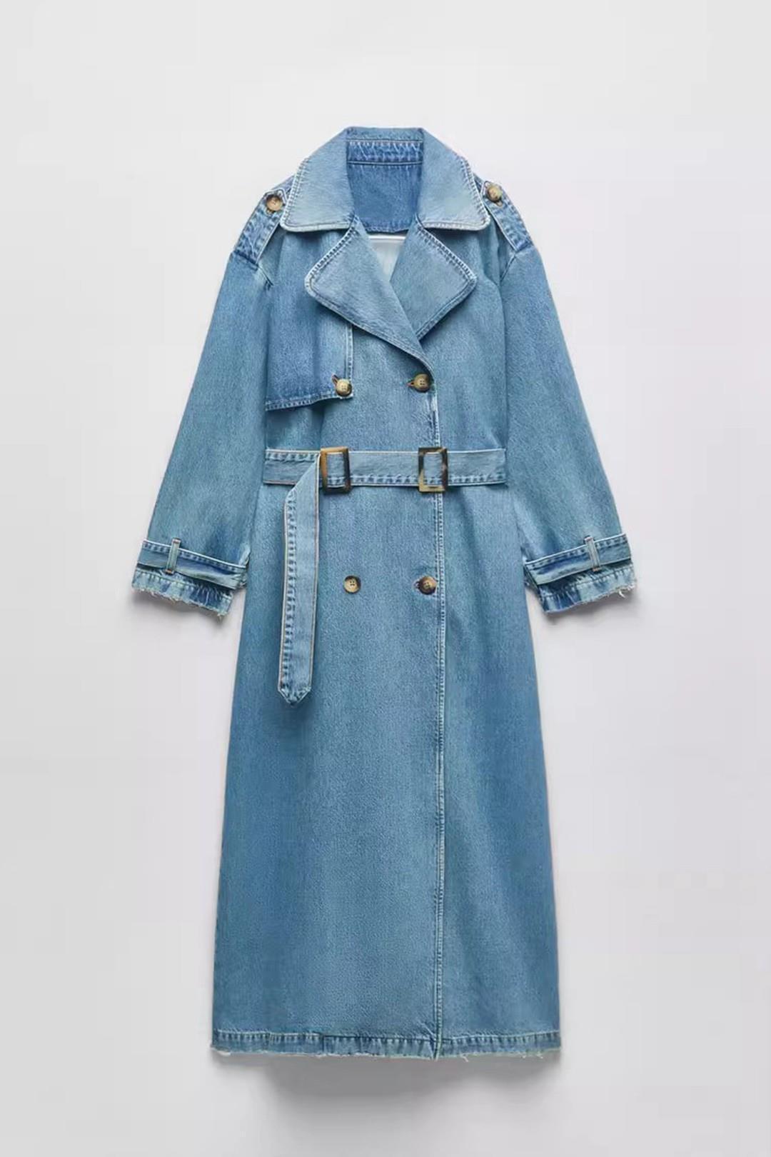 TRENCH COAT LONG EN DENIM