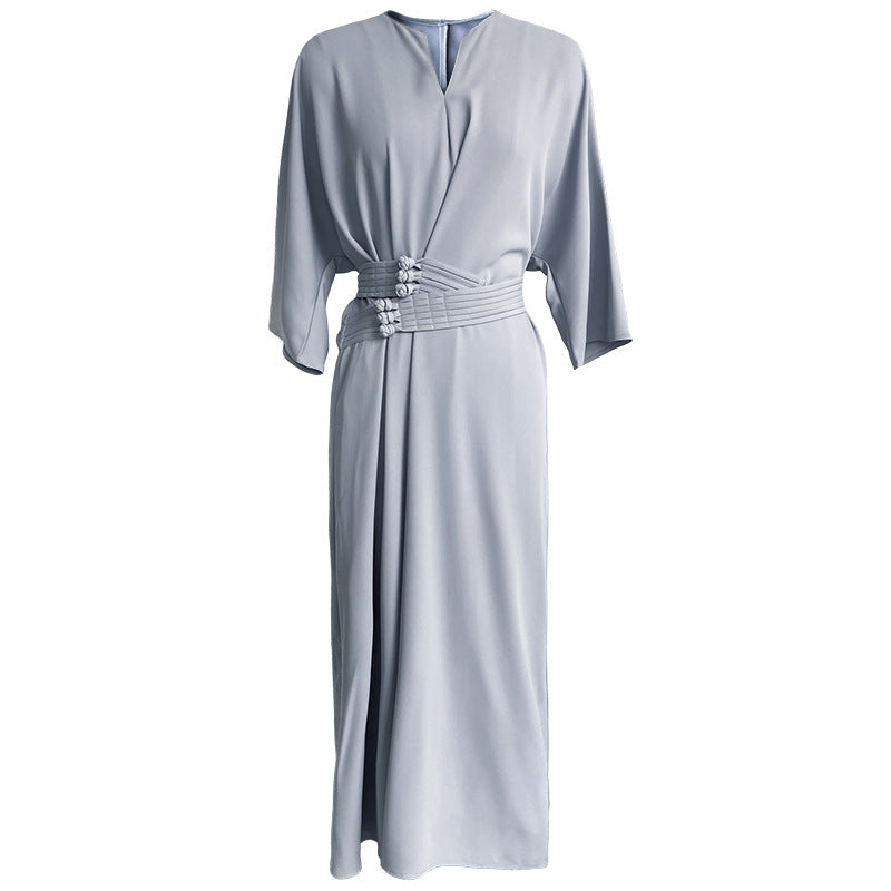 ROBE DÉCONTRACTÉE LONGUE CEINTURE INTÉGRÉE