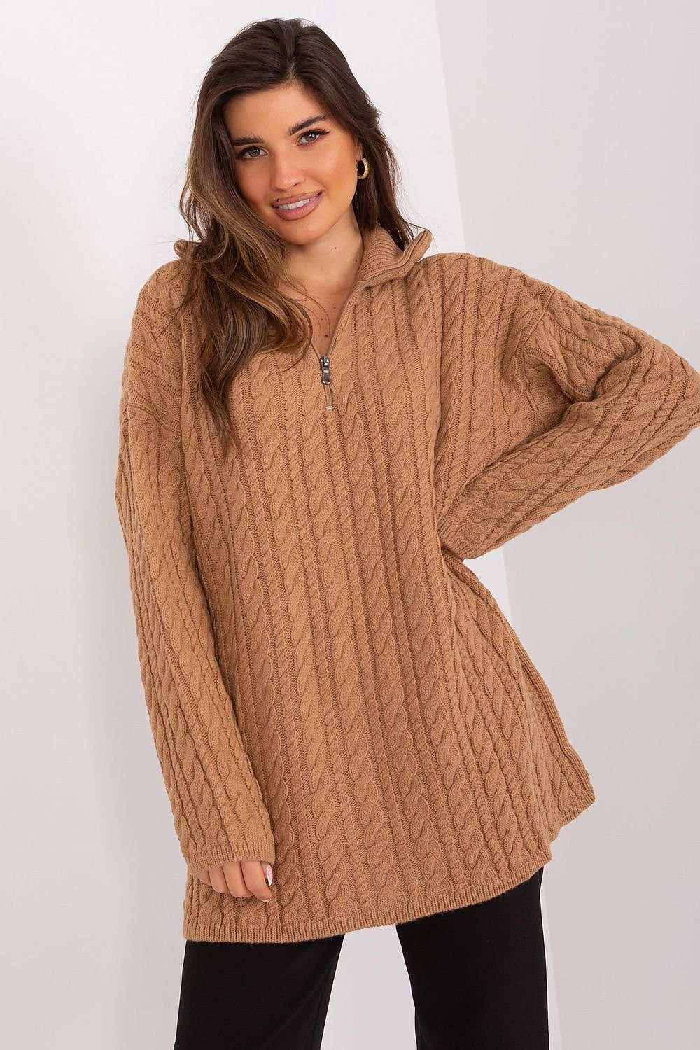 PULL LONG TOSADÉ À COL ROULÉ EN LAINE