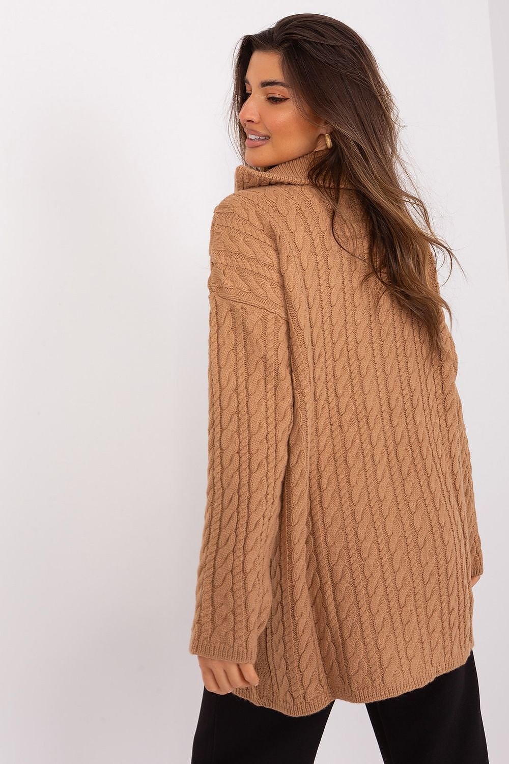PULL LONG TOSADÉ À COL ROULÉ EN LAINE