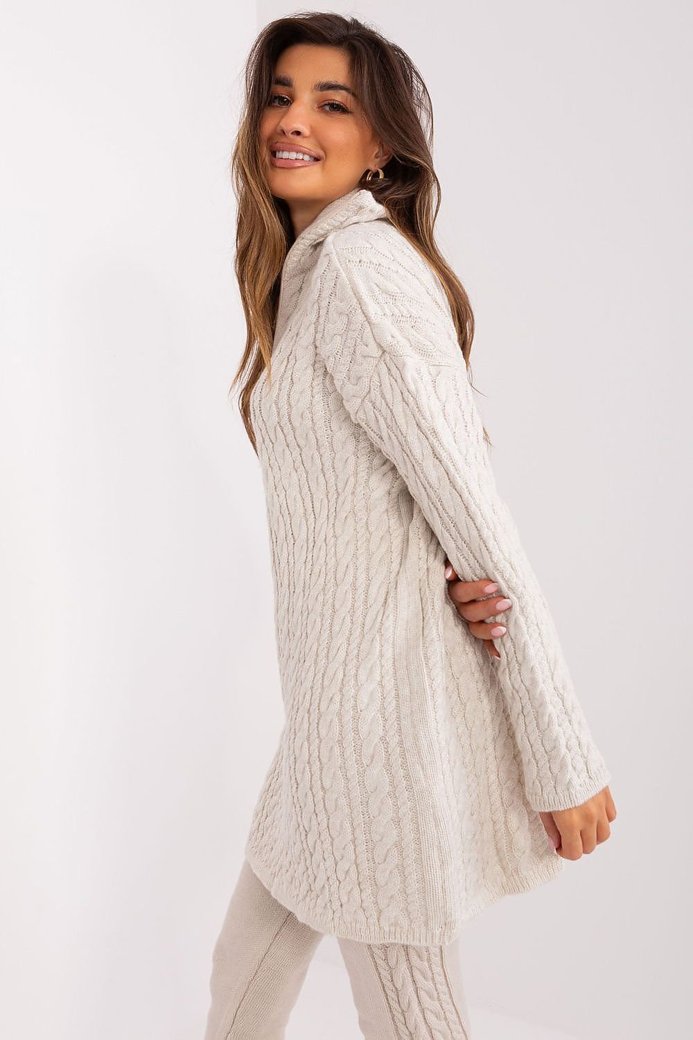 PULL LONG TOSADÉ À COL ROULÉ EN LAINE