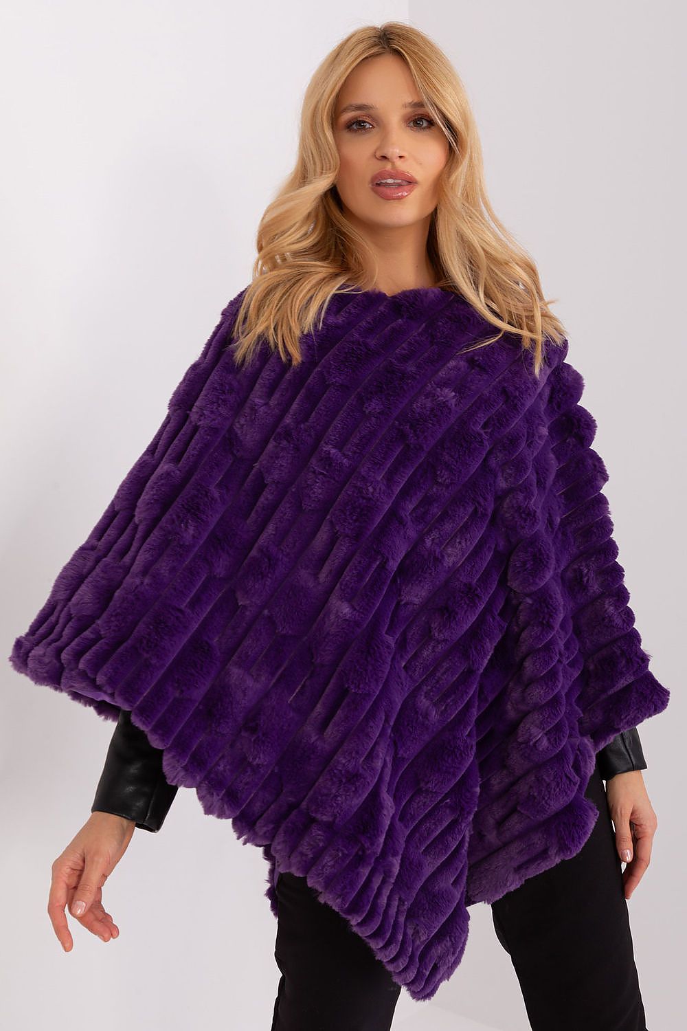 PONCHO TEXTURÉ AVEC DOUBLURE