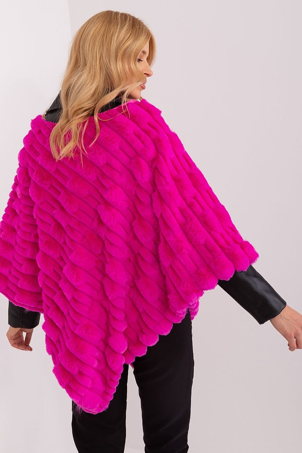 PONCHO TEXTURÉ AVEC DOUBLURE