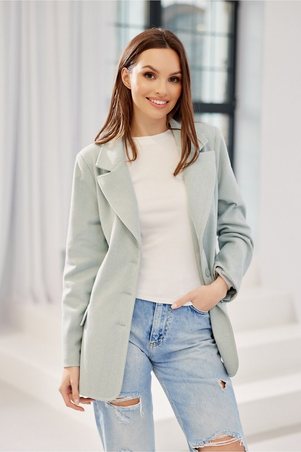 BLAZER CLASSIQUE À SIMPLE BOUTONNAGE