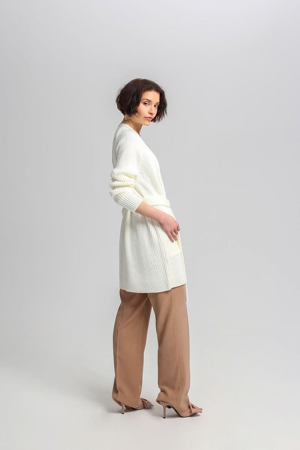 GILET MI-LONG CÔTELÉ