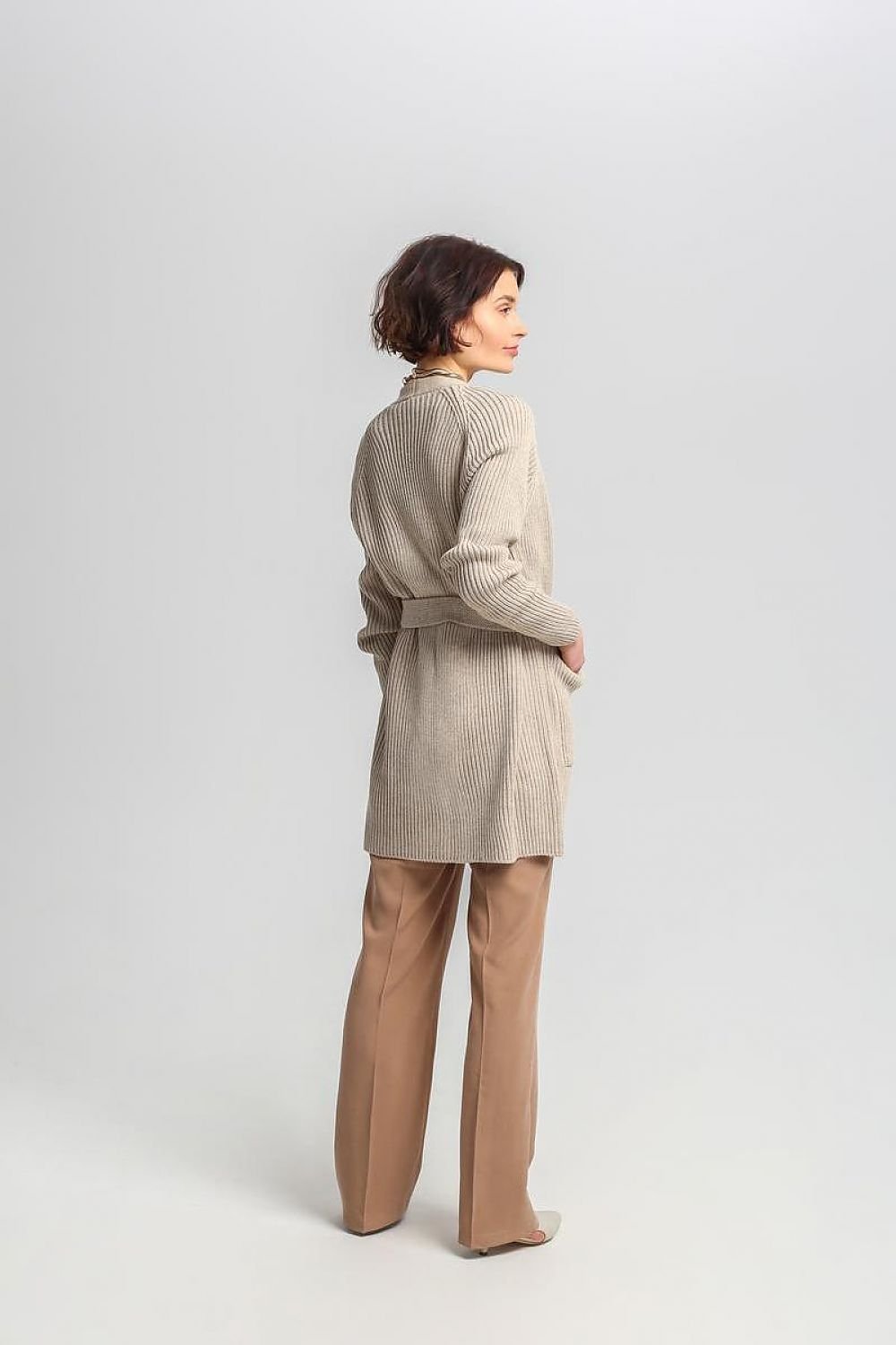 GILET MI-LONG CÔTELÉ
