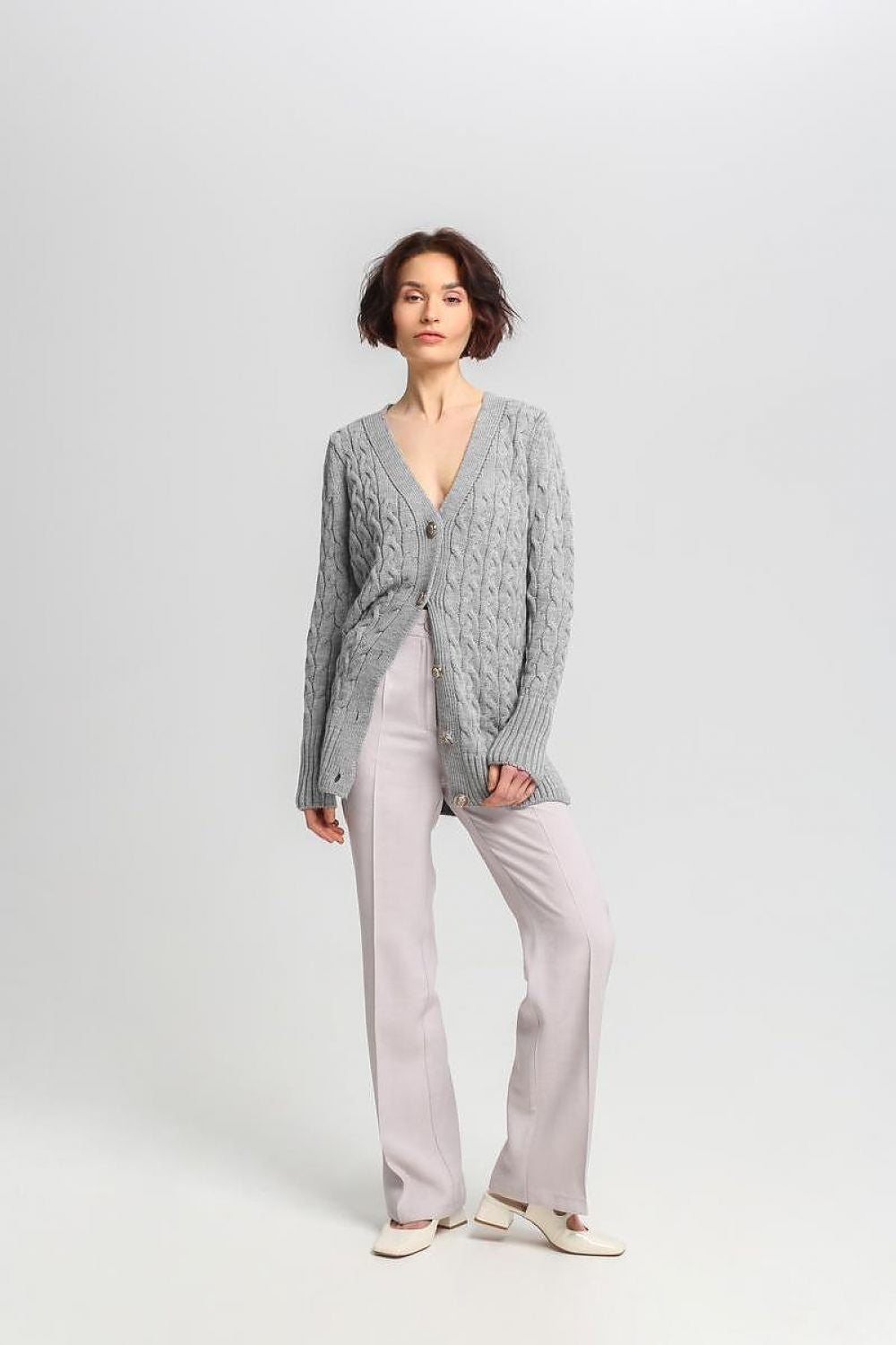 CARDIGAN GILET BOUTONNÉ TISSÉ