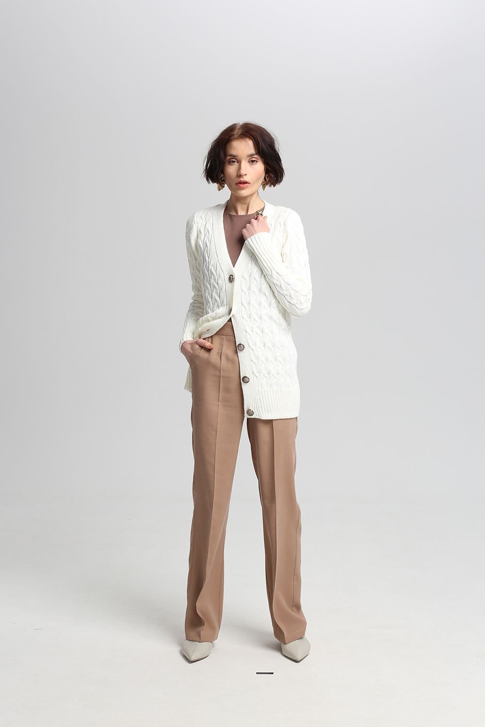 CARDIGAN GILET BOUTONNÉ TISSÉ